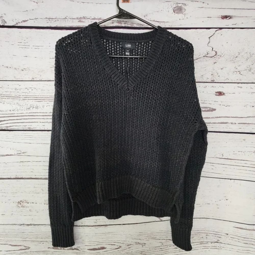 Line Knitwear Blue Cotton Sweater Small NWT